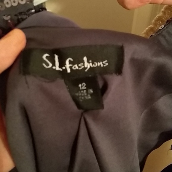 S.L. Fashions Purple Sequin Mini Dress - Picture 2 of 3